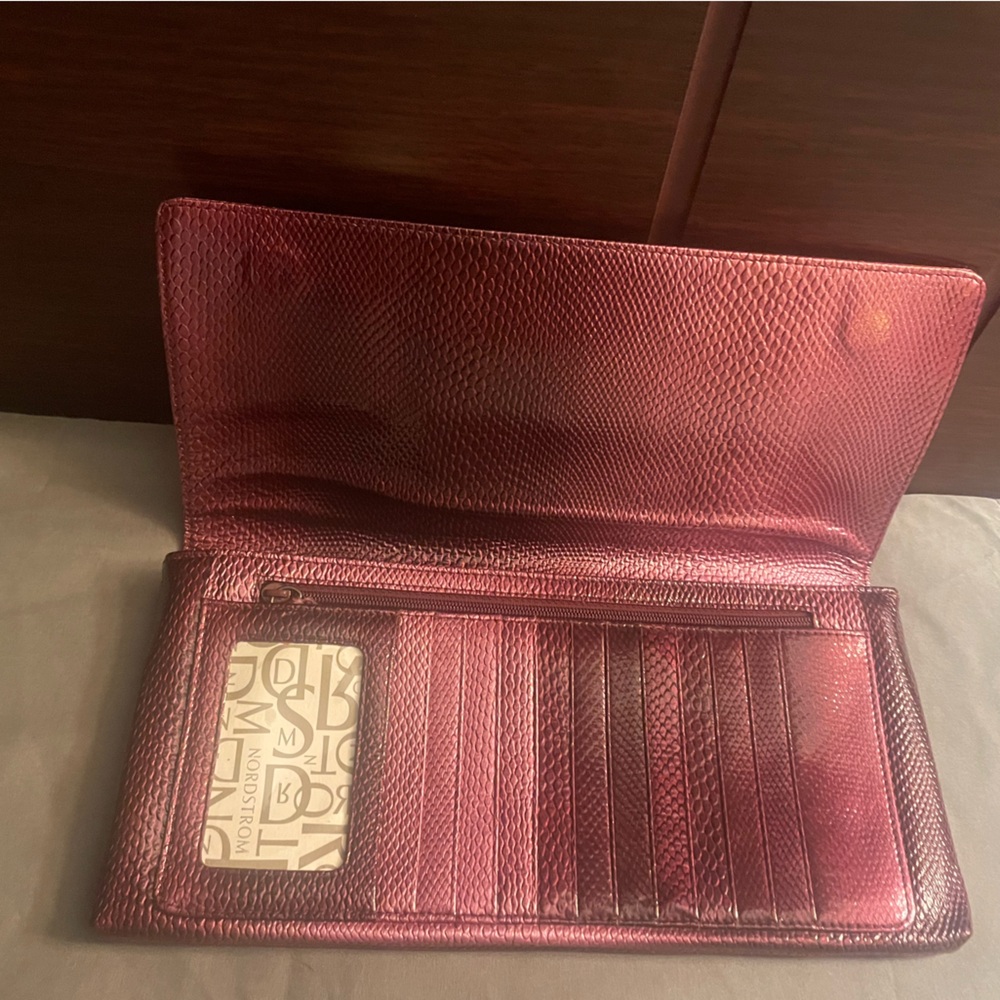 Nordstrom SnakeTextile Burgundy/Purple Clutch